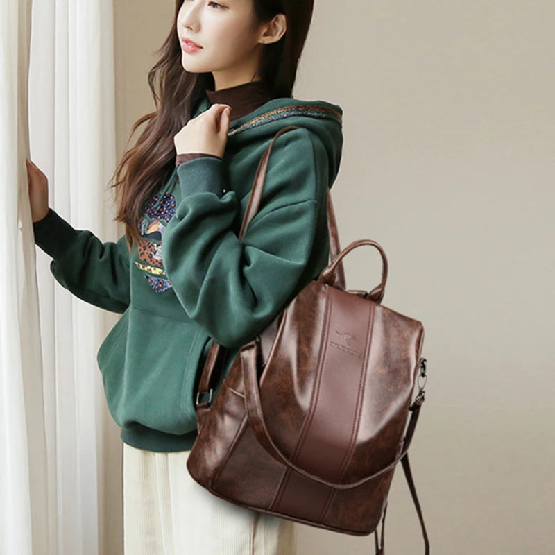 Ladies Travel Backpack Mochila Feminina Anti Theft Sac Women Leather Backpack High Quality Bagpack School Bags for Teenage Girls