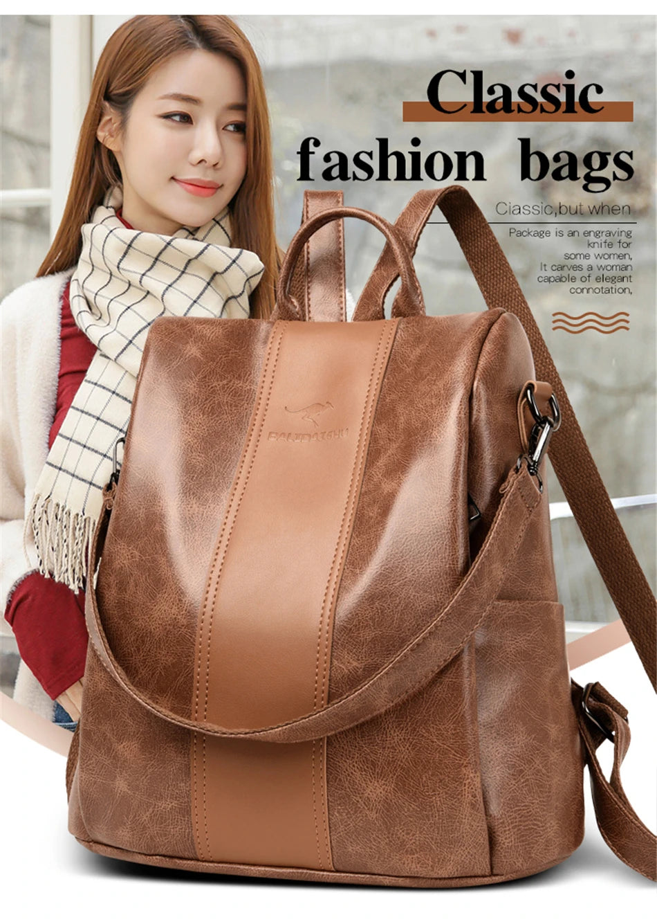 Ladies Travel Backpack Mochila Feminina Anti Theft Sac Women Leather Backpack High Quality Bagpack School Bags for Teenage Girls