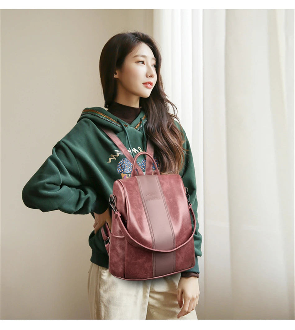 Ladies Travel Backpack Mochila Feminina Anti Theft Sac Women Leather Backpack High Quality Bagpack School Bags for Teenage Girls