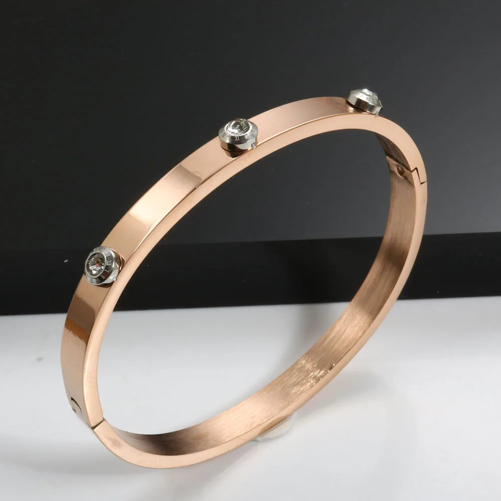Roman Elements Crystal Bangles Bracelets Wedding Bangles Gift Luxury Charm Bangles For Women Men Wedding Jewelry