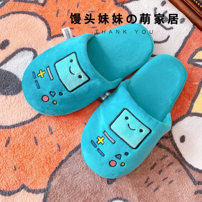 HKSNG Cute indoor Slippers Adventure Time Slippers Lovers Soft Girl Slippers Finn Plush Shoes Home Slippers Children Gifts