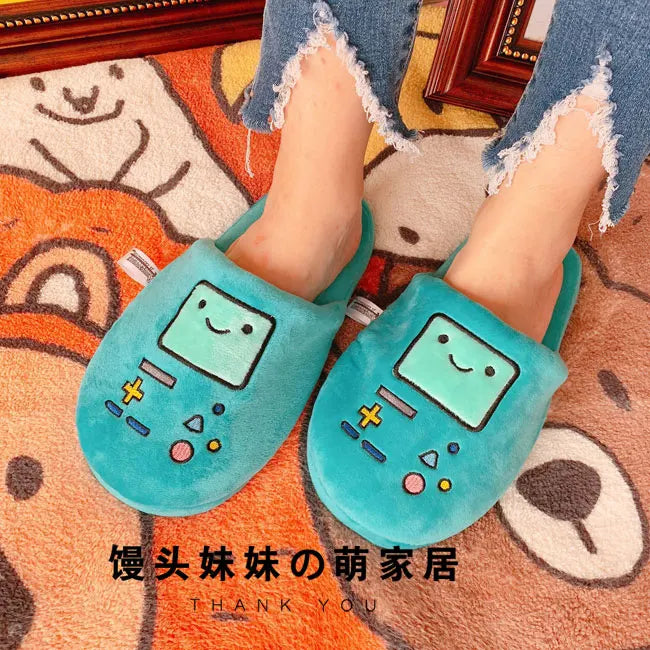 HKSNG Cute indoor Slippers Adventure Time Slippers Lovers Soft Girl Slippers Finn Plush Shoes Home Slippers Children Gifts