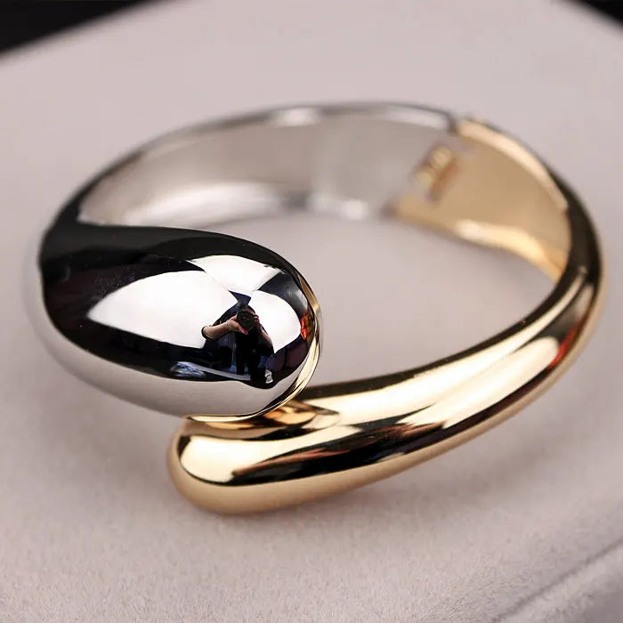 2025 Top Quality Fashion Bangles Gold Color Alloy Simple Wide Opened Bangles Snake Bracelet & Bangles For Women Gifts
