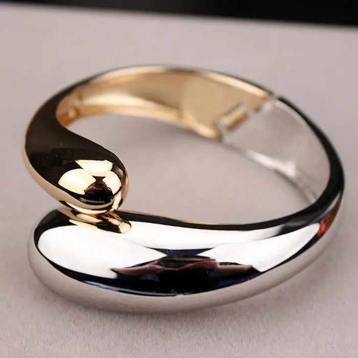 2025 Top Quality Fashion Bangles Gold Color Alloy Simple Wide Opened Bangles Snake Bracelet & Bangles For Women Gifts