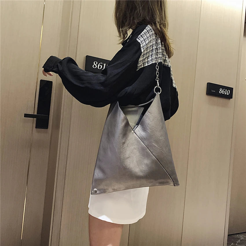 Fashion Leather Handbags for Ladies Luxury Handbags Women Bags Designer Large Capacity Tote Simple Chain Shoulder Bag Female