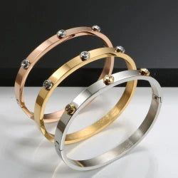 Roman Elements Crystal Bangles Bracelets Wedding Bangles Gift Luxury Charm Bangles For Women Men Wedding Jewelry