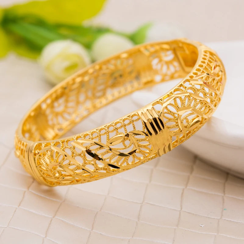 24k Bangles Girls Dubai Gold Color Turkish Egyptian Algeria Indian Moroccan Saudi Gold Color Bangles Kids Bangles Jewelry