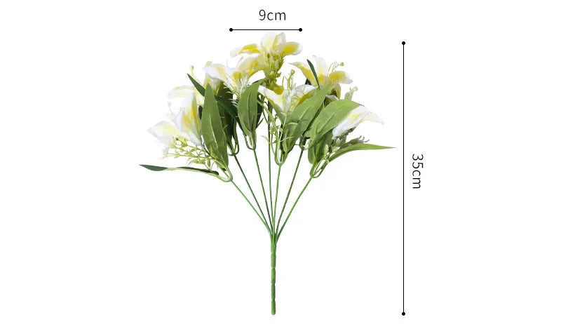 35cm rainbow rayon large bouquet of lilies bouquet artificial jewelry flowers DIY wedding flower bride hand flower decoration