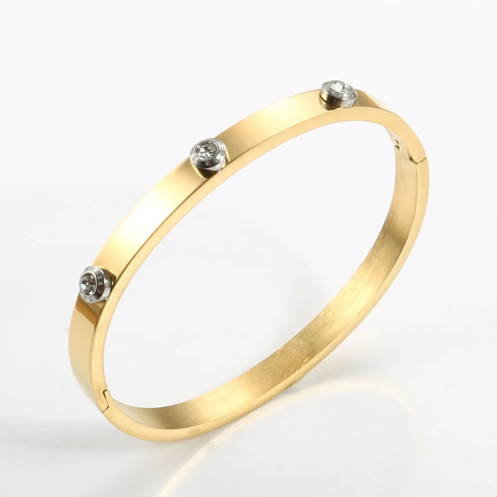 Roman Elements Crystal Bangles Bracelets Wedding Bangles Gift Luxury Charm Bangles For Women Men Wedding Jewelry