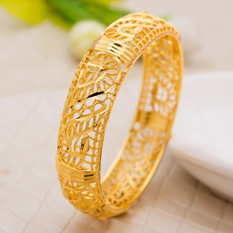 24k Bangles Girls Dubai Gold Color Turkish Egyptian Algeria Indian Moroccan Saudi Gold Color Bangles Kids Bangles Jewelry