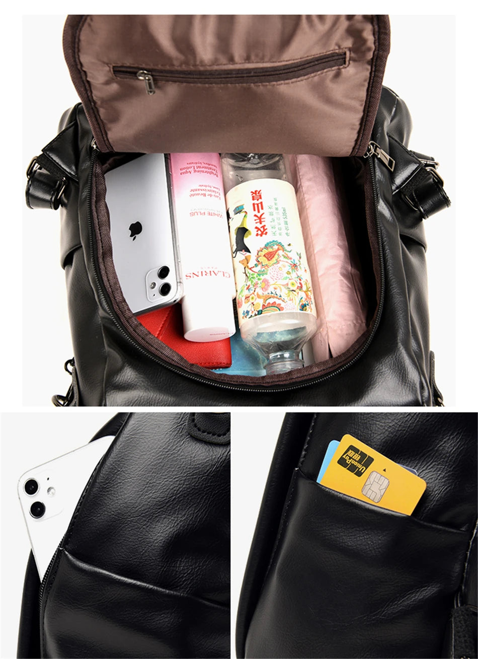 Ladies Travel Backpack Mochila Feminina Anti Theft Sac Women Leather Backpack High Quality Bagpack School Bags for Teenage Girls