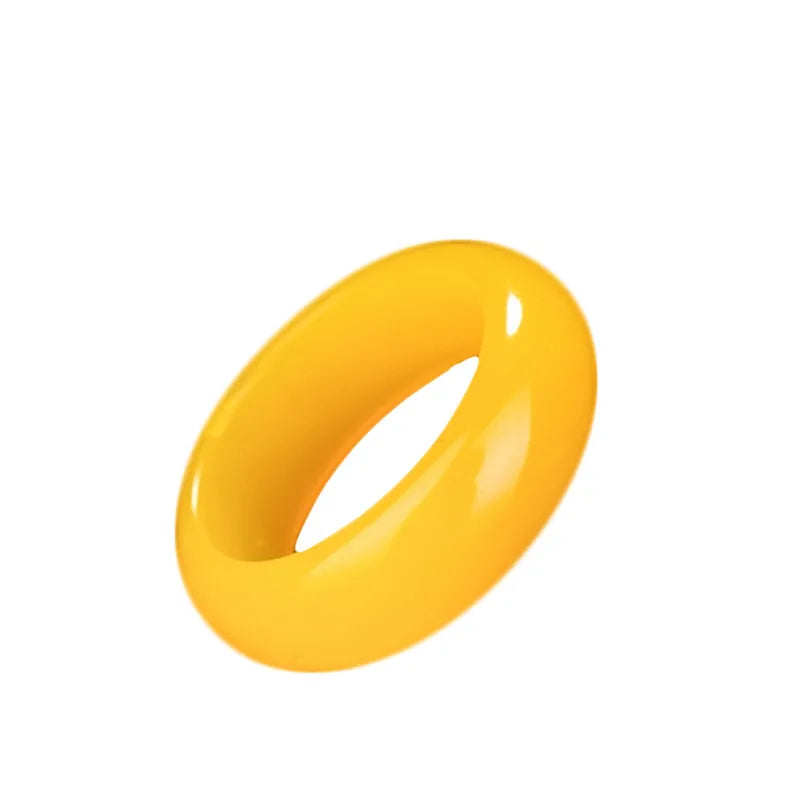 Yellow Jade Ring Jewelry Chinese Jadeite Charm Hetian Fashion Crafts Natural Woman Gifts Amulet Gemstone Carved