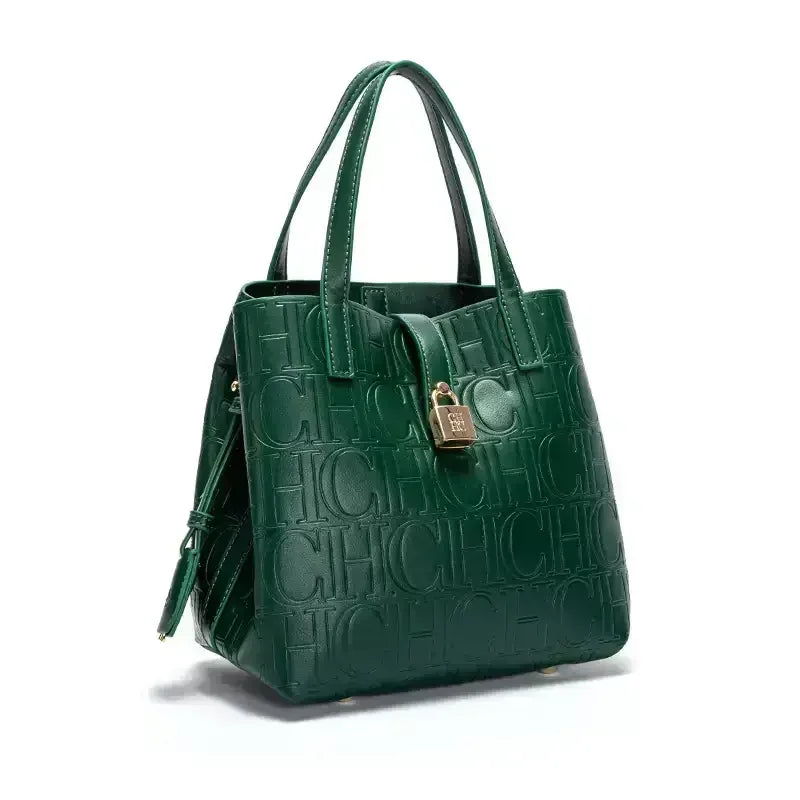 CH Embossed Ladies Crossbody Bag Letter Printing Design Ladies Handbag Large Capacity Tote Bag Elegant Temperament Ladies Should