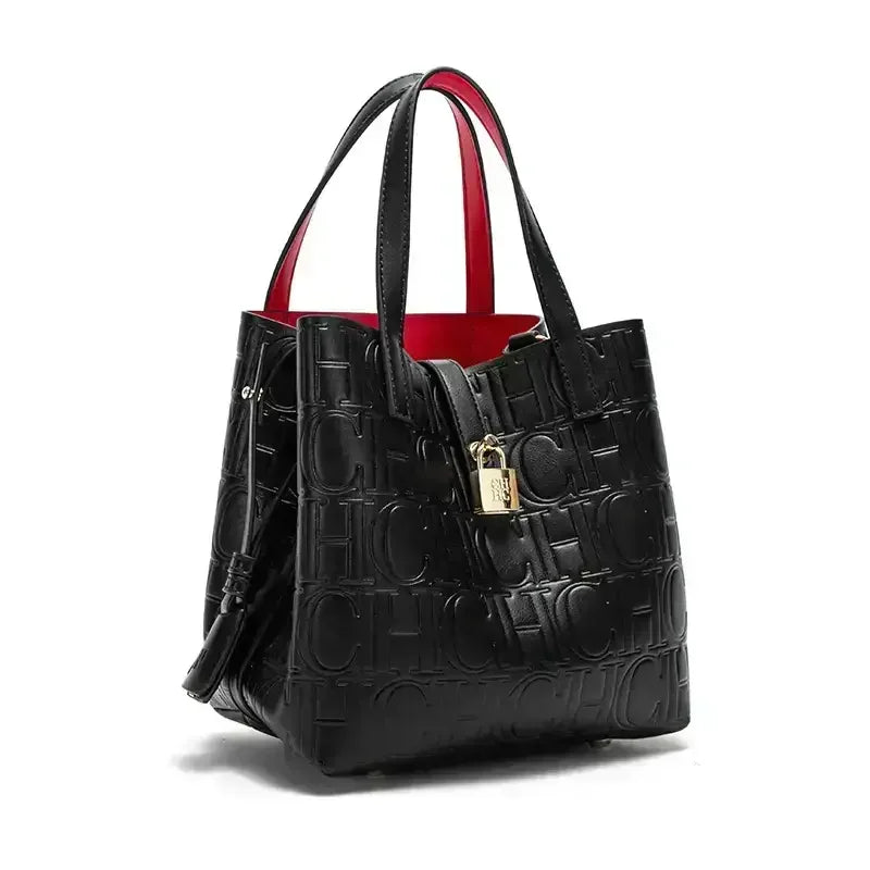CH Embossed Ladies Crossbody Bag Letter Printing Design Ladies Handbag Large Capacity Tote Bag Elegant Temperament Ladies Should