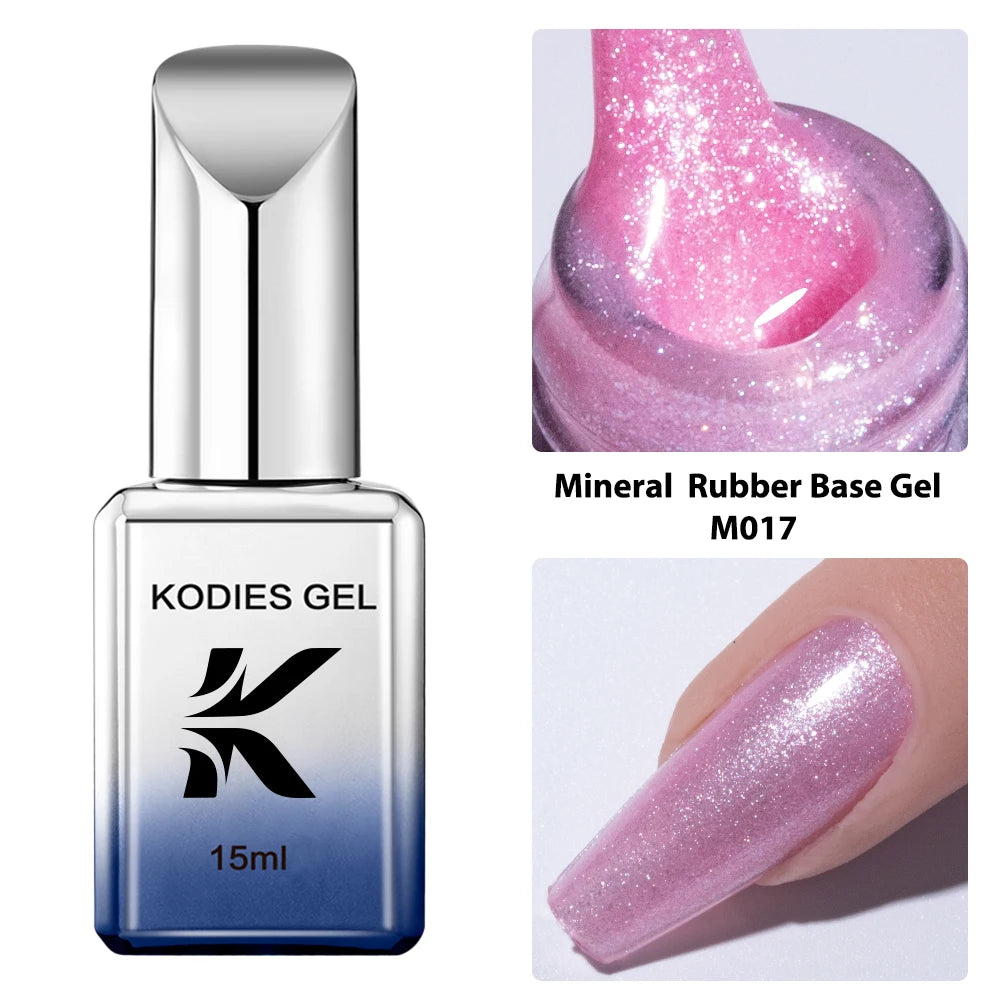 KODIES GEL 2024 Gummy Base Gel Nailpolish 15ML UV Semi Permanent Thicker Strong Hold Base Coat Primer Clear Nail Art Supplies