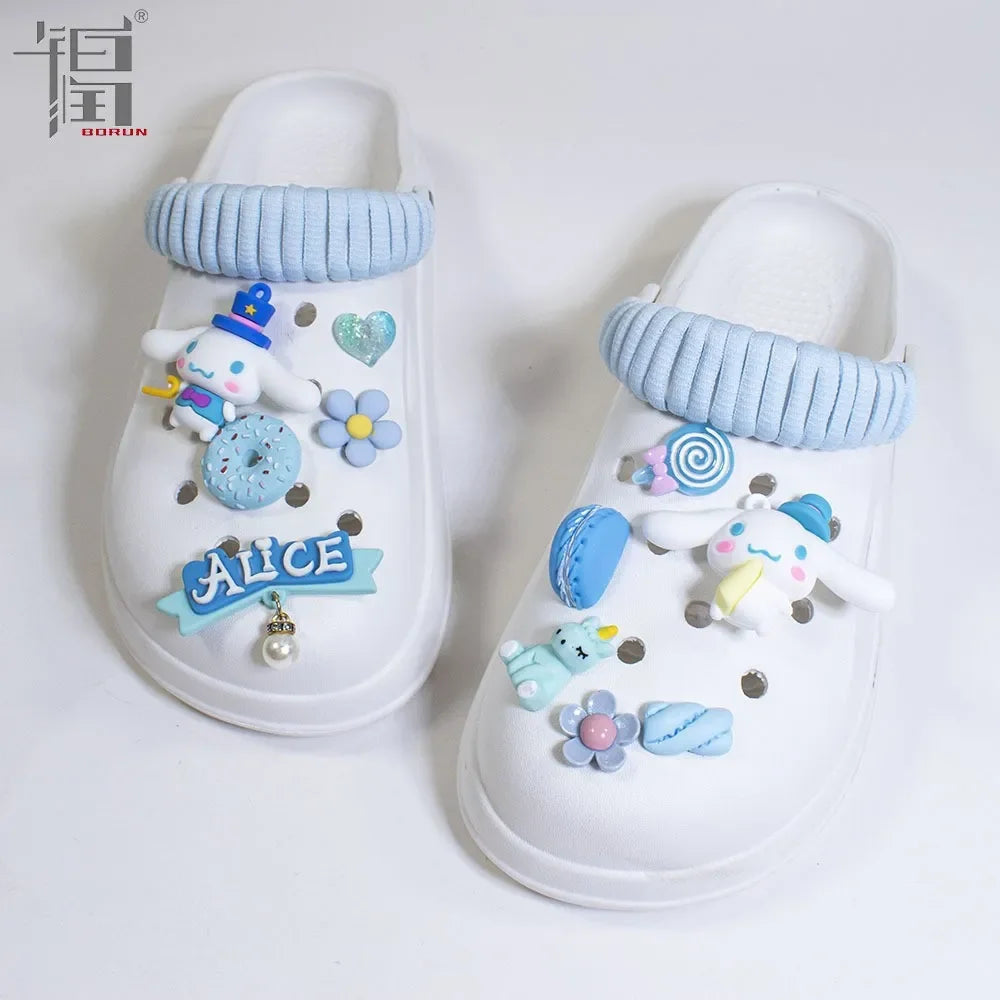 Sanrio Hello Kitty Croc Charms Kawaii Kuromi Shoe Buckle Accessories Girl Slippers DIY Decorations for Croc Jibz Bracelets Gift