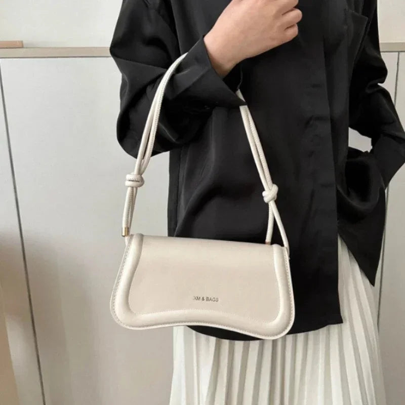 Ladies Shoulder Crossbody Bags Women Underarm Bags Solid Color Small Top-handle Bags Purse Female Daily Handbags PU Leather