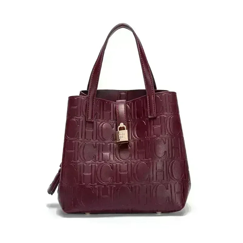 CH Embossed Ladies Crossbody Bag Letter Printing Design Ladies Handbag Large Capacity Tote Bag Elegant Temperament Ladies Should