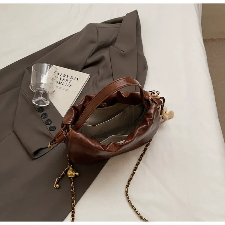 Ladies 2025 Designer Cloud Bag Pleated Chain Crossbody Bag Luxury Convertible Shoulder Bag Event