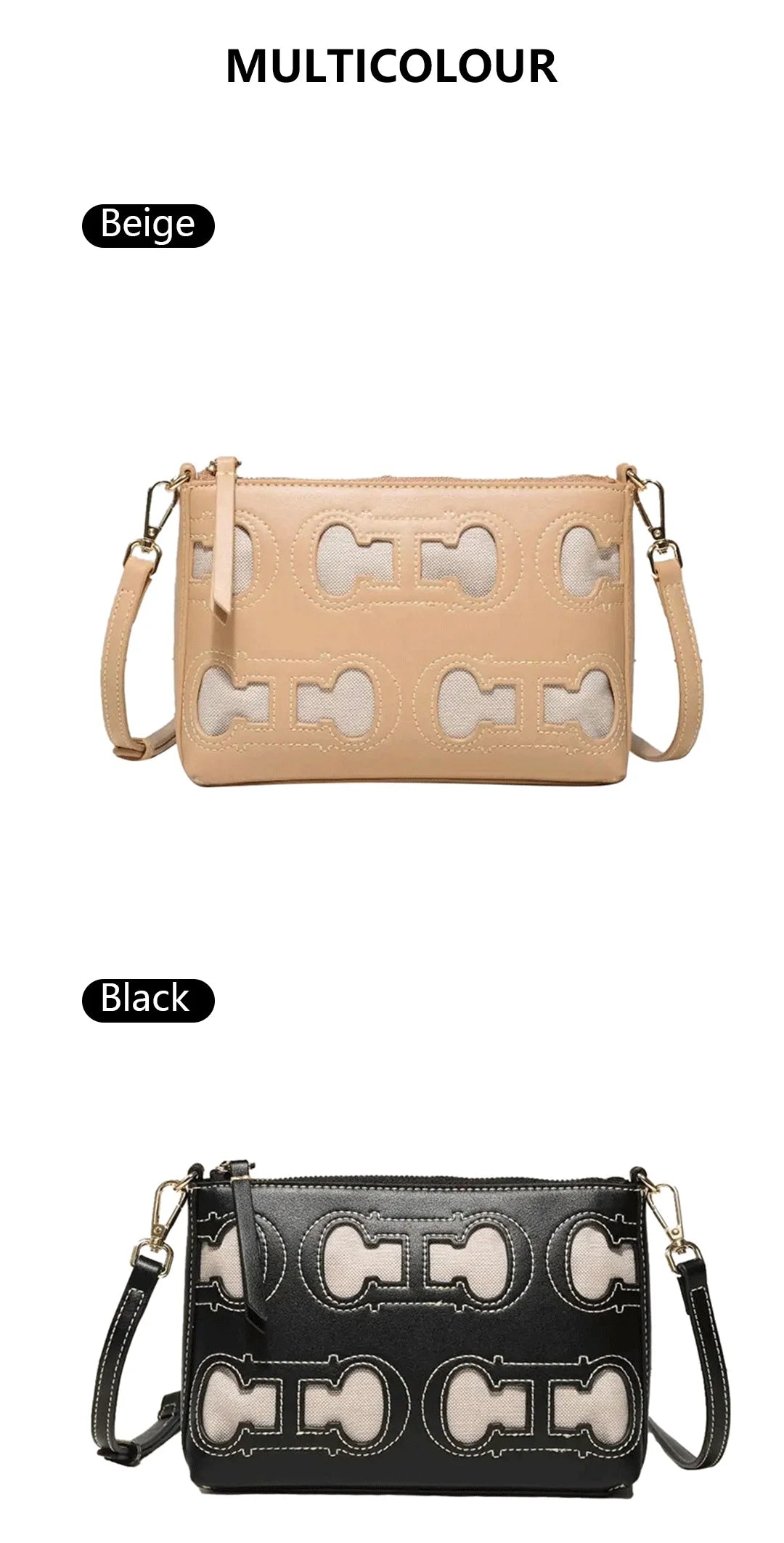 CH Fashion Hollow Design Ladies Crossbody Bag Simple Versatile Style Ladies Shoulder Bag Daily Commuter Ladies Bags