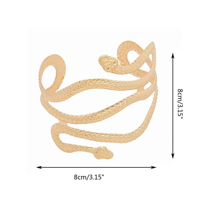 Upper Arm Bracelet Metal Coil Swirl Spiral Shape Armband Cuff Fashion Simple Arm Bangle Armlet Adjustable for Women Girl