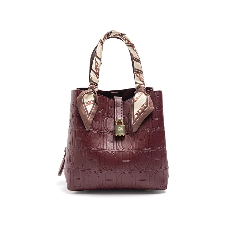 CH Embossed Ladies Crossbody Bag Letter Printing Design Ladies Handbag Large Capacity Tote Bag Elegant Temperament Ladies Should