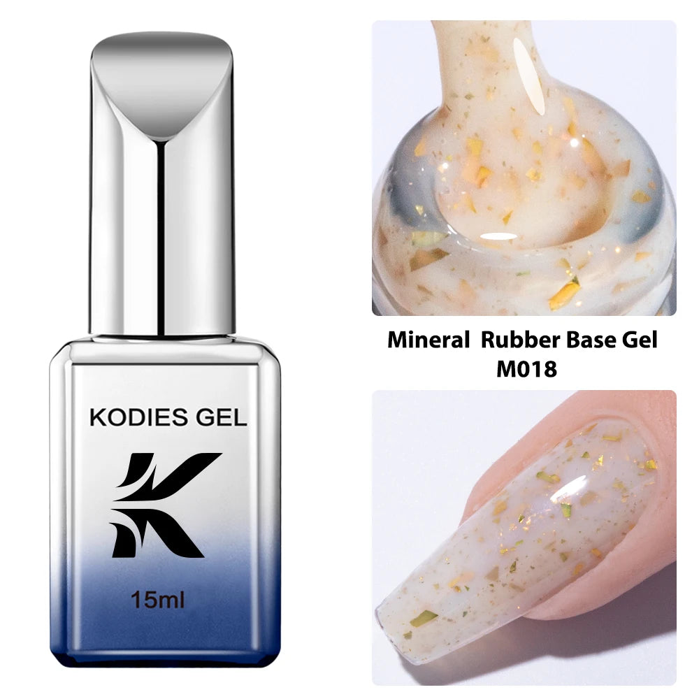 KODIES GEL 2024 Gummy Base Gel Nailpolish 15ML UV Semi Permanent Thicker Strong Hold Base Coat Primer Clear Nail Art Supplies