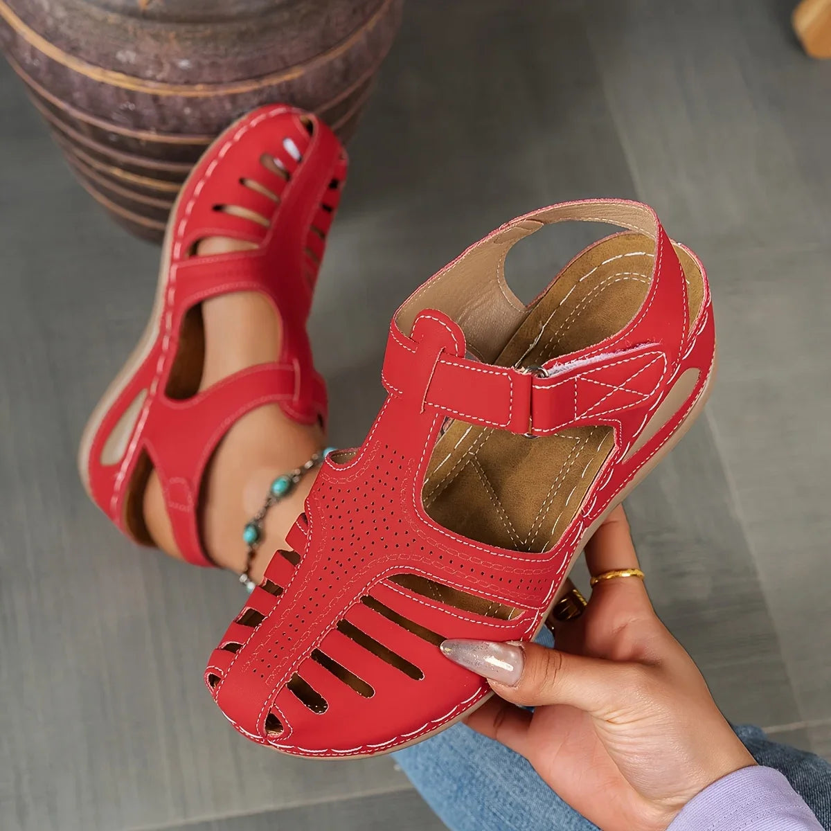 Ladies' Leisure Platform Triangle Sandals Summer Slippers Ladies' Sets Wearing Slippers Open Toed Ladies' Sandals Ladies' Shoes