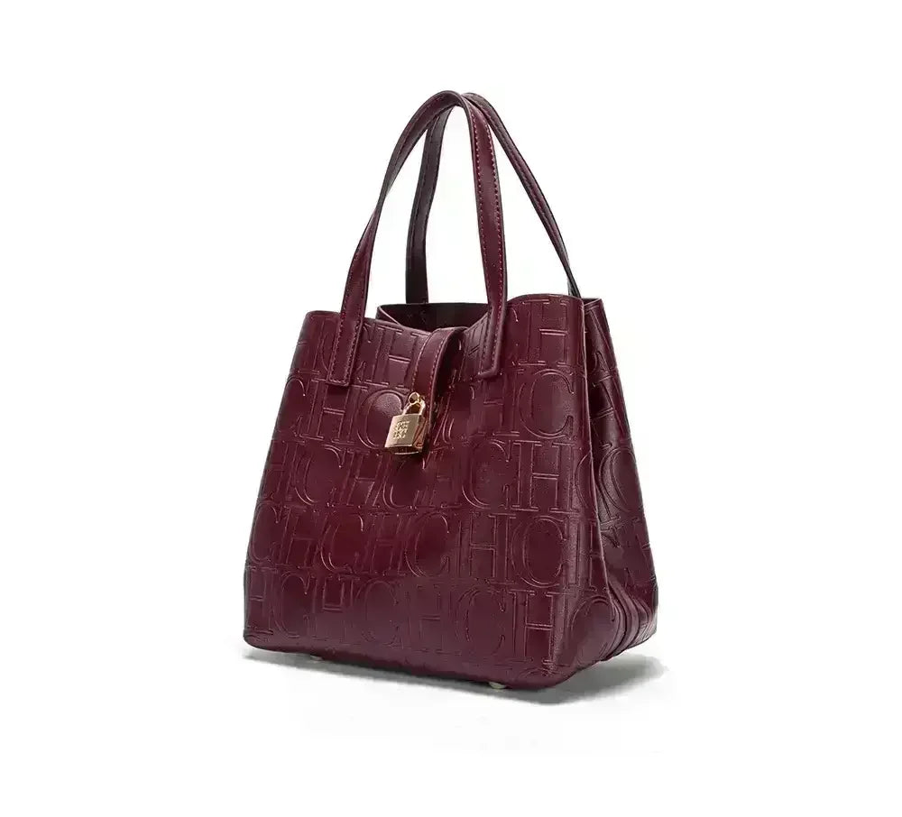 CH Embossed Ladies Crossbody Bag Letter Printing Design Ladies Handbag Large Capacity Tote Bag Elegant Temperament Ladies Should