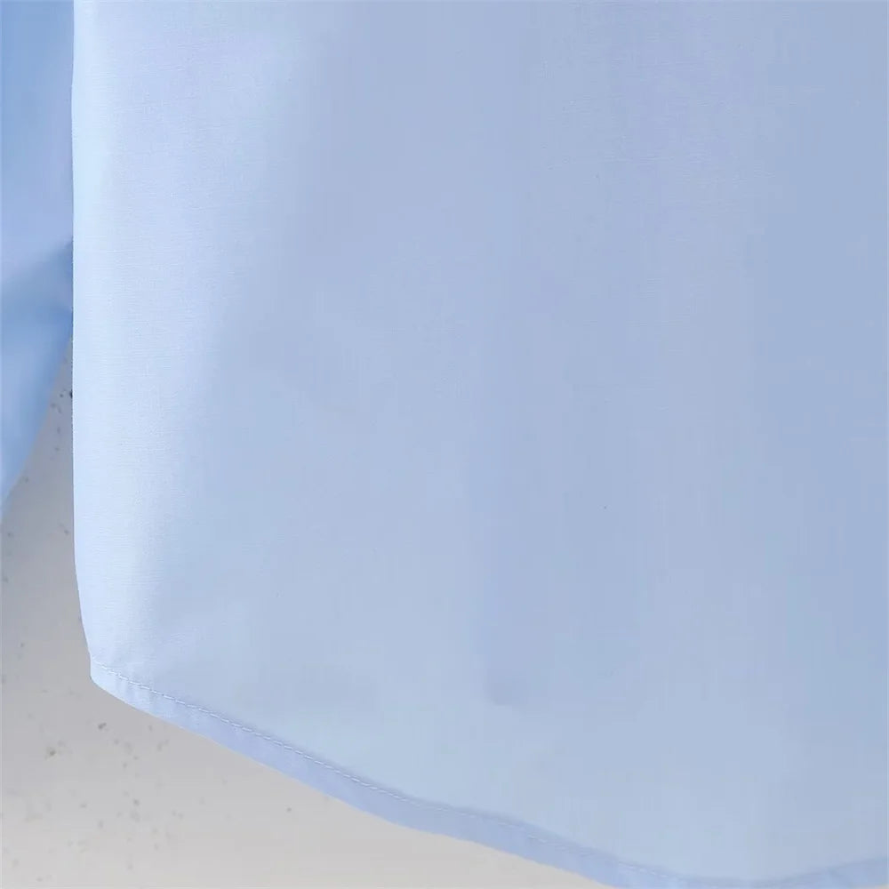2024ZAR * New Spring/Summer Women's Wear European and American Style Fashion Artificial Jewelry Decoration Poplin Shirt