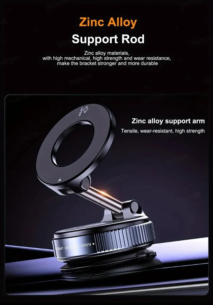 Magnetic Car Phone Holder 360° Rotation Folding With Vacuum Suction Cup For iPhone 12-16 Series Car/Gym/Driving Phone Holder