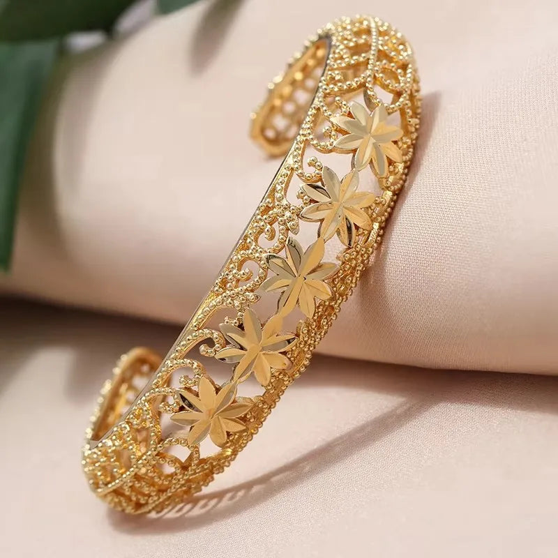 Dubai Arab Heart Stone Gold Jewelry Gold Color Bangles Child Bbay Children's Bangles Bracelets Ethiopian Jewelry Bangles Gift