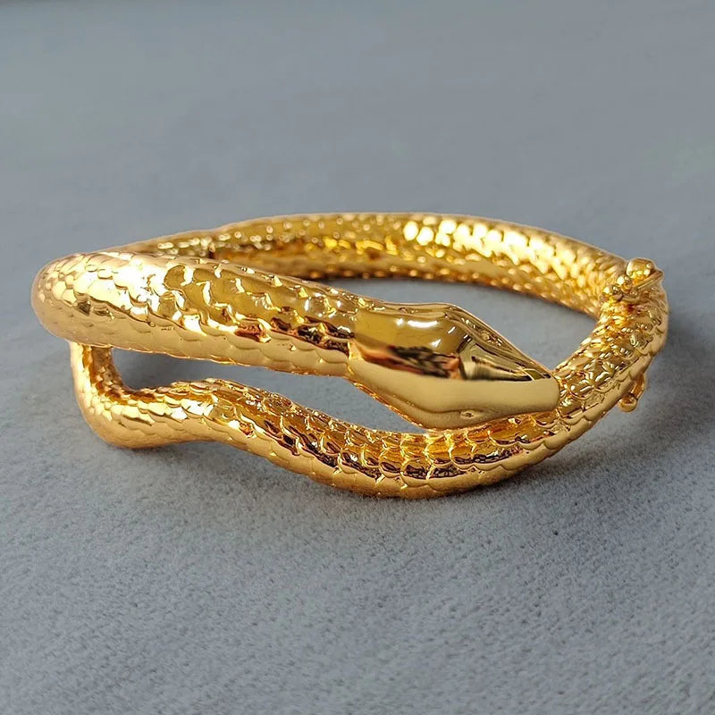 Snake bangles for women luxury designer statement chunky bangles winter statement jewelry accessory