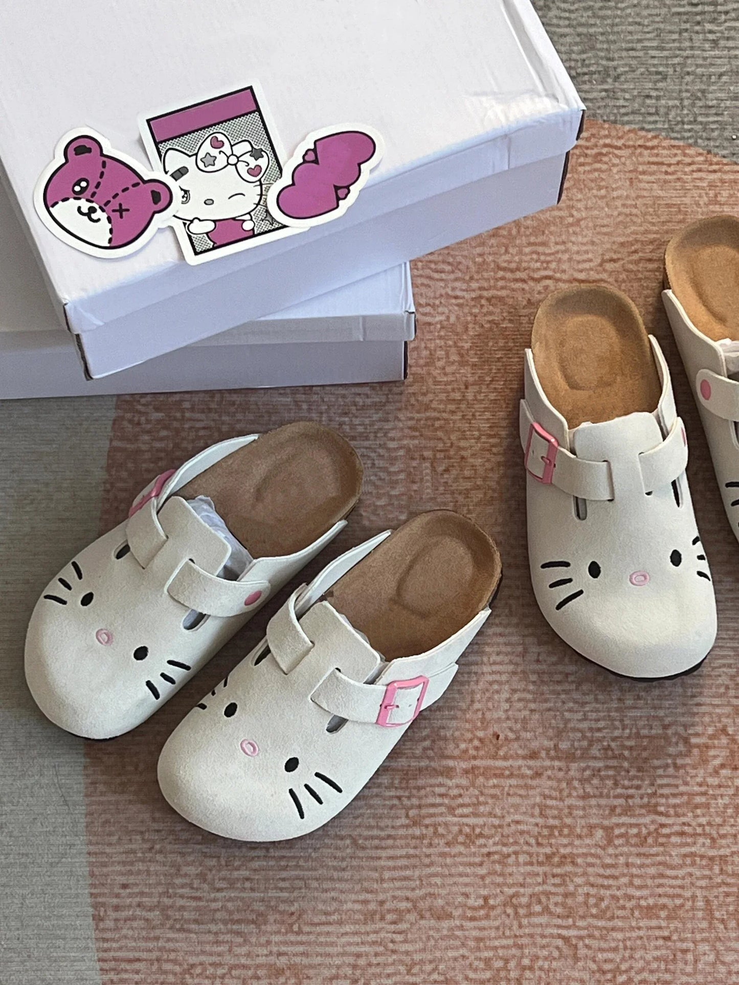 Hello Kitty Girl Slippers Sanrio Cute Anime Summer Female Thick Sole Flat Shoes Sweet Cartoon Outdoor Anti Slip Slippers Gifts