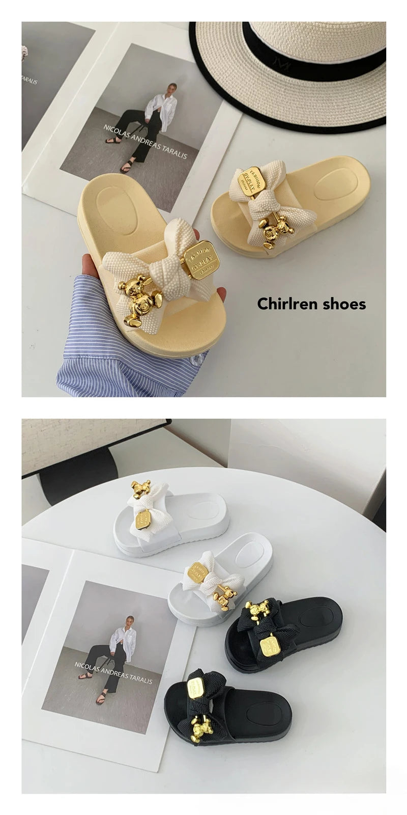 Fashion Girl Slippers Simple Childs Shoes Thick Soled Girls Shoes Anti Slip Child Slippers