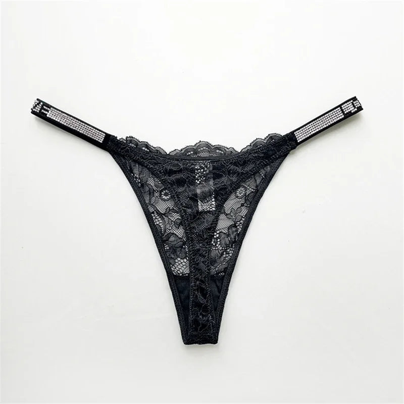 Shiny Rhinestone Thong Ladies Low Waist Panties Sexy Lingerie Ladies Briefs Underwear Panties Underwear Ladies Lingerie Thongs