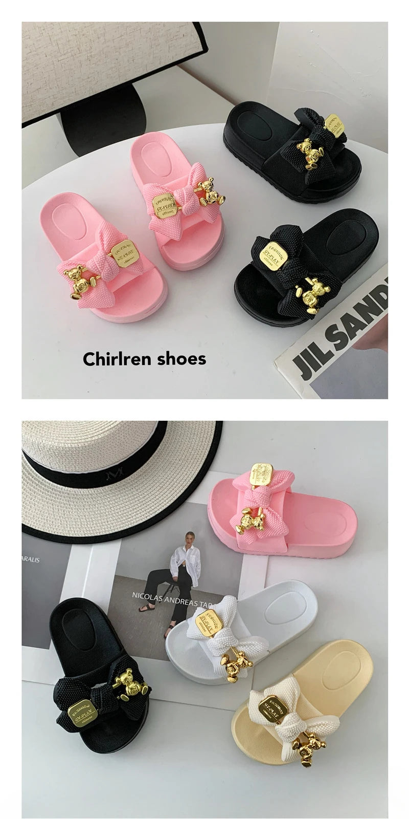 Fashion Girl Slippers Simple Childs Shoes Thick Soled Girls Shoes Anti Slip Child Slippers