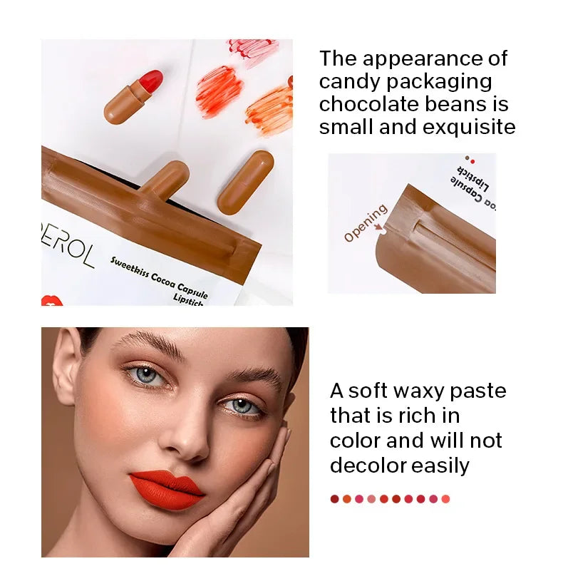 DEROL Matte Set Lipstick Capsule Lipstick Star Candy Mini Capsule Lipstick
