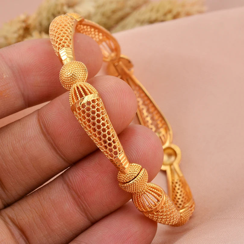 Dubai Arab Heart Stone Gold Jewelry Gold Color Bangles Child Bbay Children's Bangles Bracelets Ethiopian Jewelry Bangles Gift