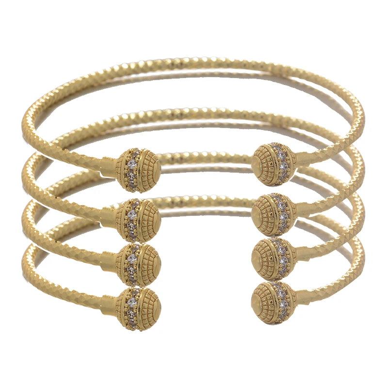 Gold Color Bangles For Women Girls Wedding Bracelet Bangles African Bridal Jewelery Bijoux Femme wedding Bangles jewelry