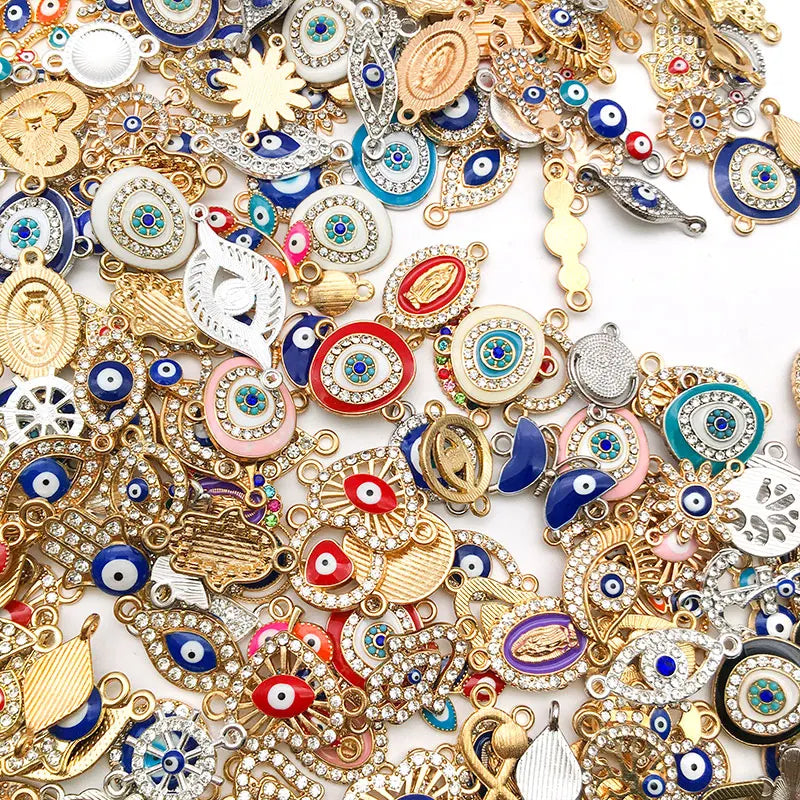 Randomly Mix 10/20pcs Lucky Evil Eye Charms For Bracelet Necklace Earring Accessory DIY Eye Charm Artificial Jewelry Pendants