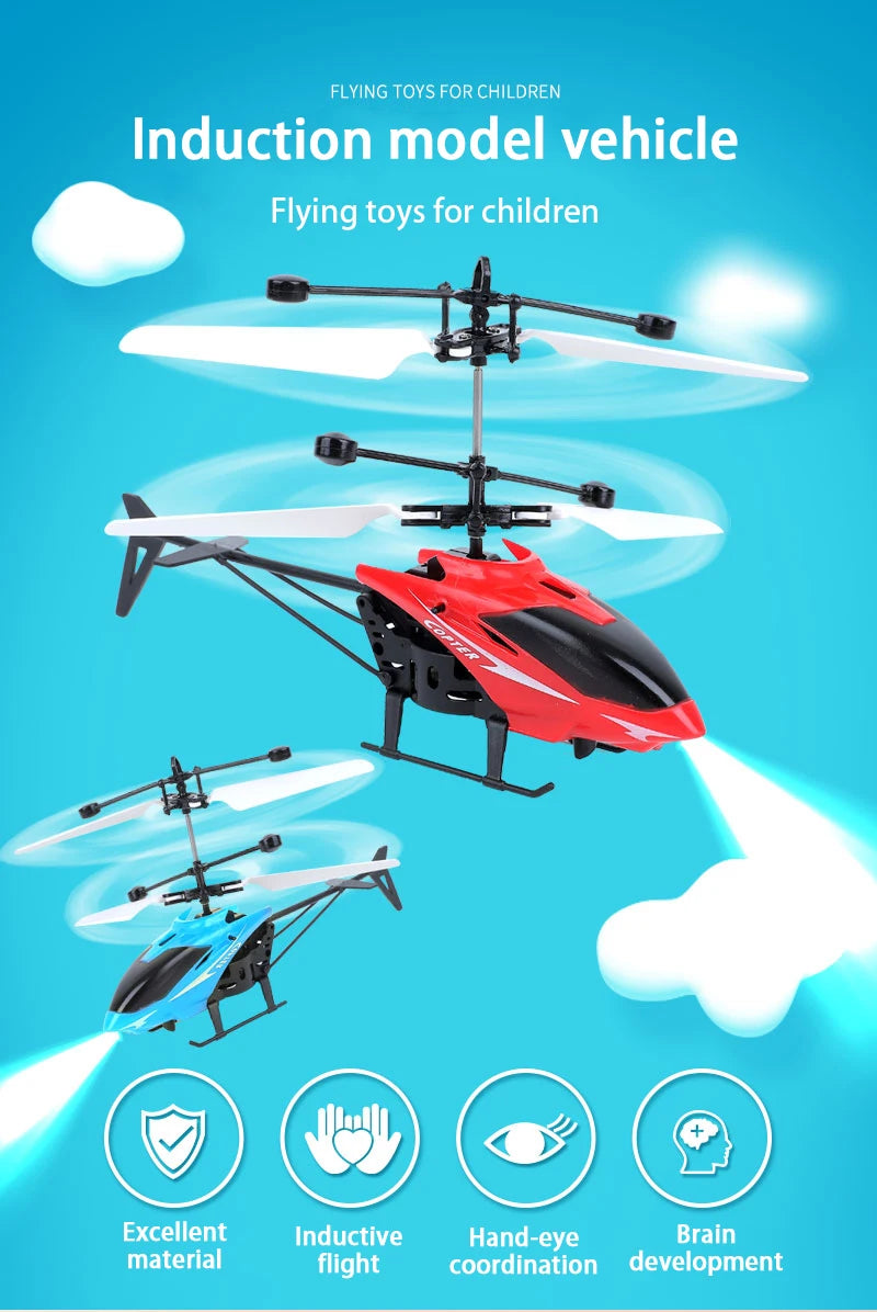 Rechargeable Mini RC Drone Remote Safe Fall-resistant RC Helicopters Drone Children Toys(No remote control battery)