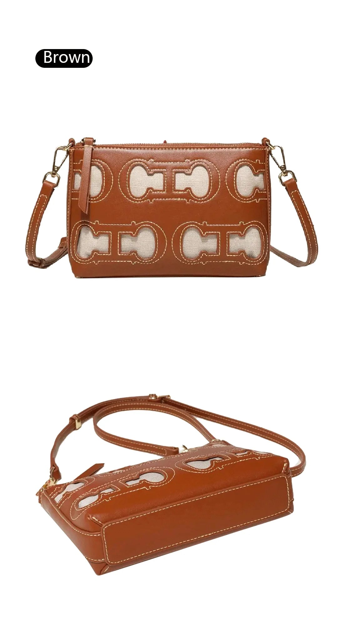 CH Fashion Hollow Design Ladies Crossbody Bag Simple Versatile Style Ladies Shoulder Bag Daily Commuter Ladies Bags