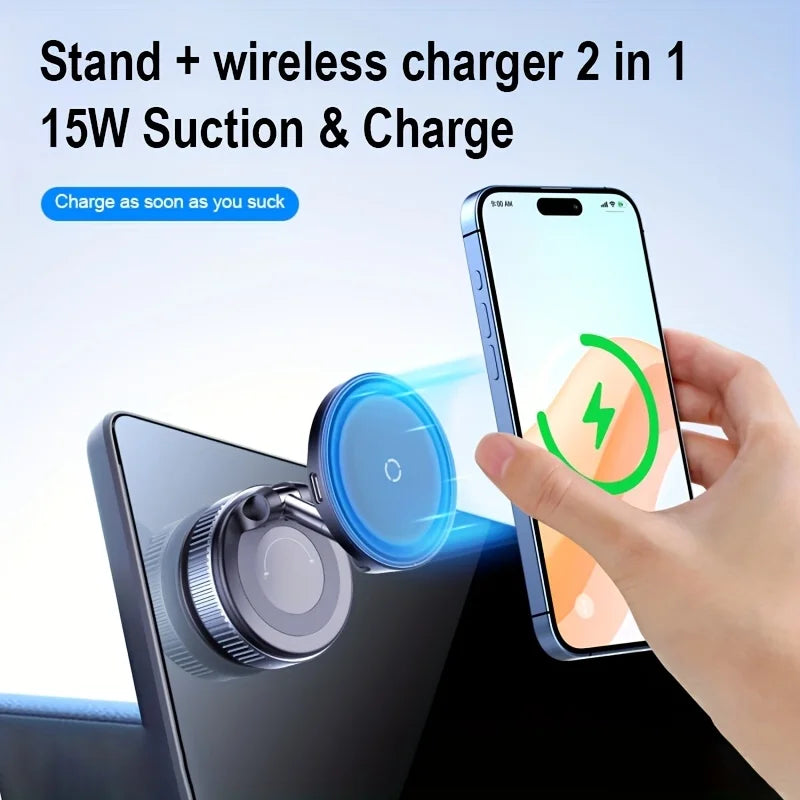 Magnetic Car Phone Holder 360° Rotation Folding With Vacuum Suction Cup For iPhone 12-16 Series Car/Gym/Driving Phone Holder