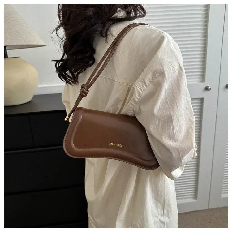 Ladies Shoulder Crossbody Bags Women Underarm Bags Solid Color Small Top-handle Bags Purse Female Daily Handbags PU Leather