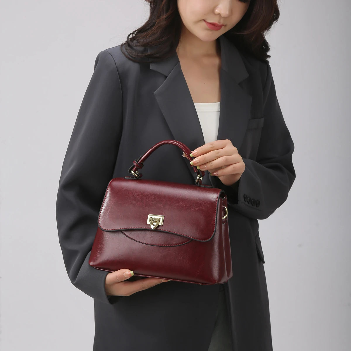 ladies handbags. Luxury 3-Piece PU Leather Women's Bag Set - Shoulder/Crossbody/Tote, Waterproof & Durable, Multi-Color Options