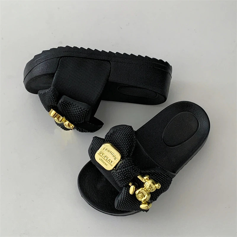 Fashion Girl Slippers Simple Childs Shoes Thick Soled Girls Shoes Anti Slip Child Slippers