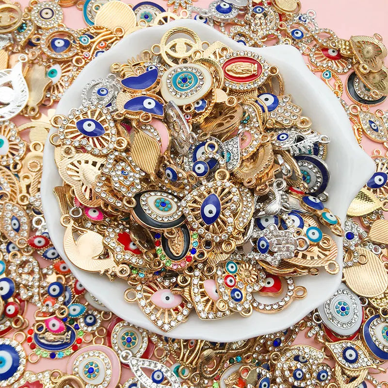 Randomly Mix 10/20pcs Lucky Evil Eye Charms For Bracelet Necklace Earring Accessory DIY Eye Charm Artificial Jewelry Pendants