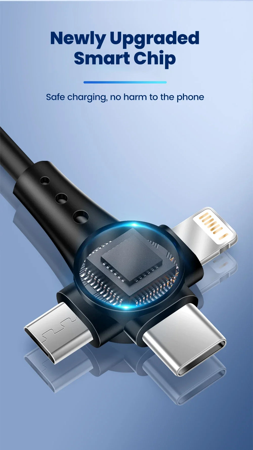 120W 3-in-1 USB C Cable Super Fast Charging Spring Retractable Data Cable For iPhone Huawei Xiaomi Phone Quick Charger Data Cord
