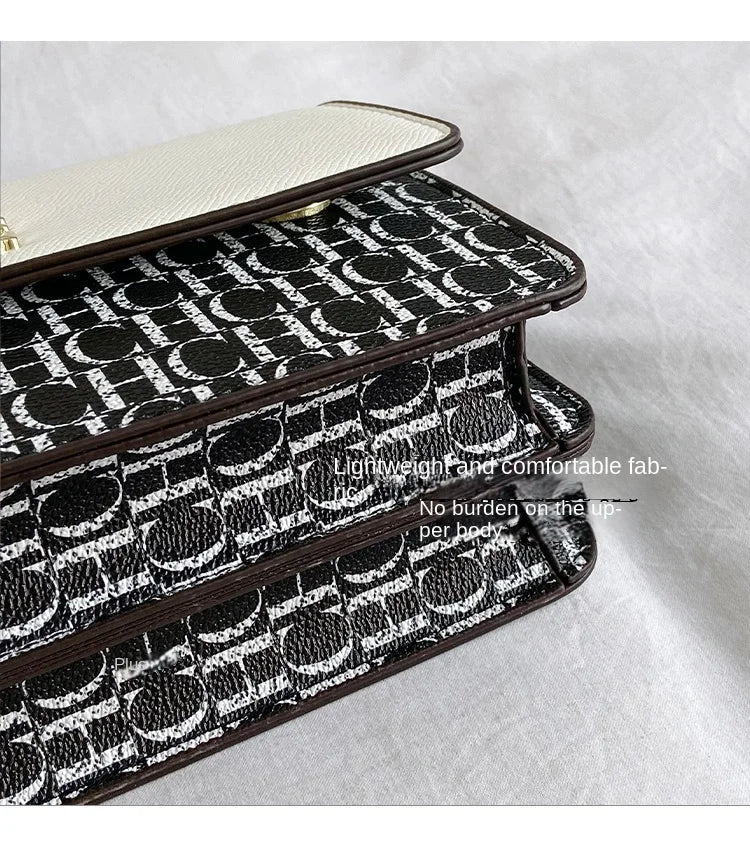 CH Multi Embossed Ladies Handbag Classic Ladies Crossbody Bag Ladies Shoulder Bag Fashion Luxury Brand Pure Color Design